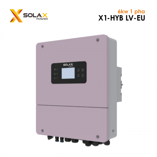 Biến Tần Inverter Solax Hybrid 6kw 1 pha X1 HYB LV 6.0 EU màu hồng